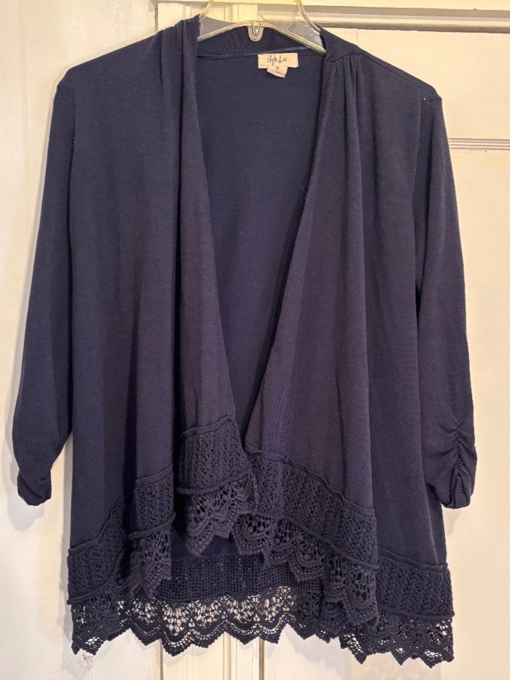 Style & Co Lace Open Front Top Cardigan